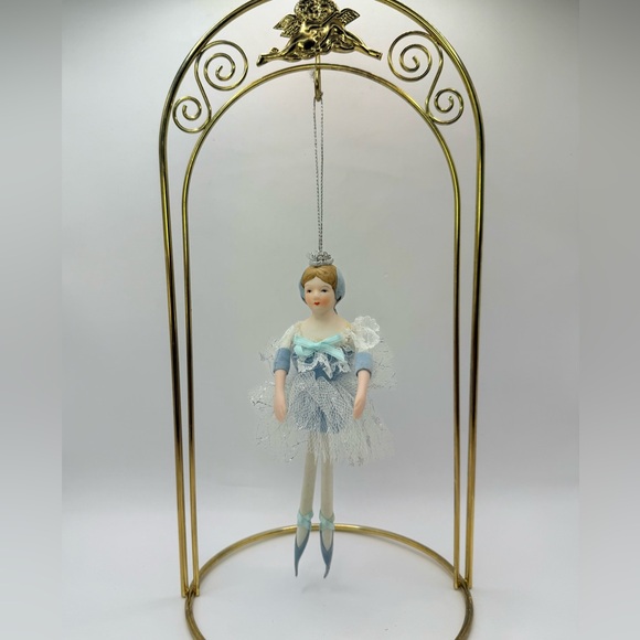 Vintage Porcelain Ballerina Christmas Ornament 7” Tall - Picture 2 of 4